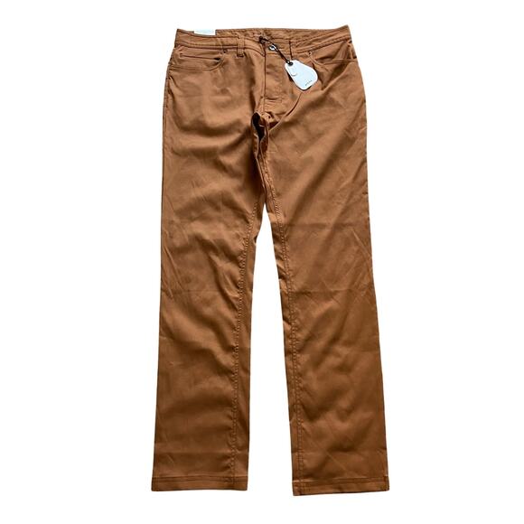 Prana Stretch Zion 5 Pocket Slim Pant Men's 33x32 Tawny Slim Fit Tapered Leg - Picture 1 of 7